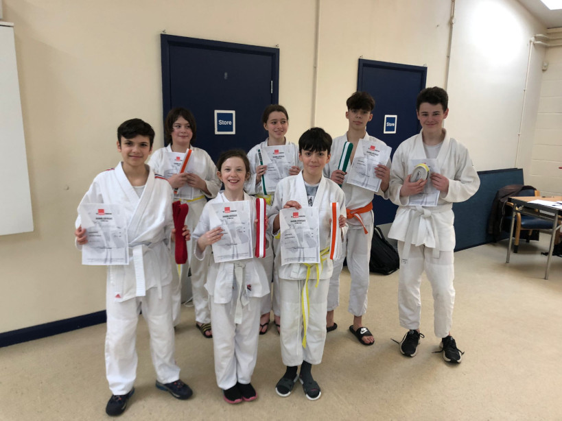 Photo of students with their newly acquired belts